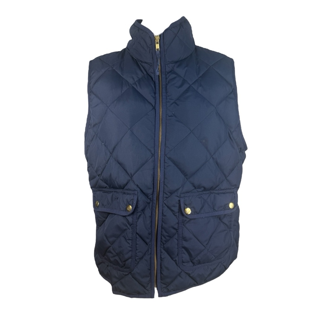 J. Crew women's quilted puffer vest in navy size L